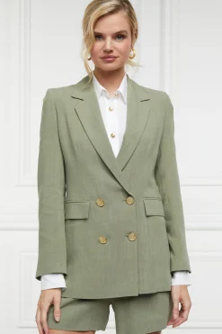 Double Breasted Blazer (Sage Linen)