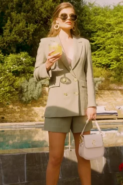 Double Breasted Blazer (Sage Linen)