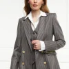 Double Breasted Blazer (Soft Grey Pinstripe)