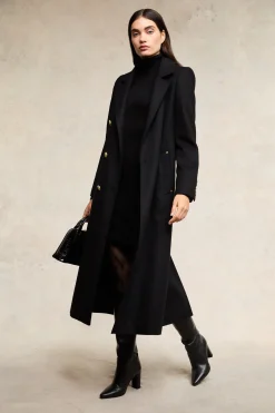 Double Breasted Coat (Soft Black)