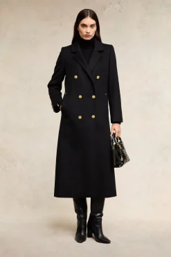 Double Breasted Coat (Soft Black)