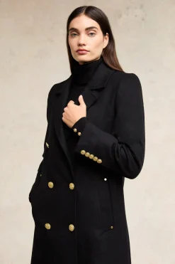Double Breasted Coat (Soft Black)