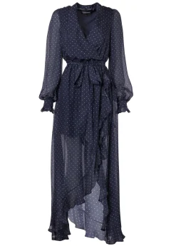 Ellisa Maxi Dress (Navy Polka Dot)