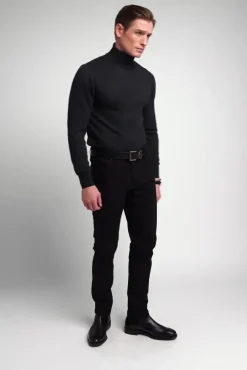 Fine Roll Neck Knit (Charcoal)