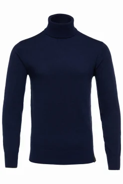 Fine Roll Neck Knit (Navy)