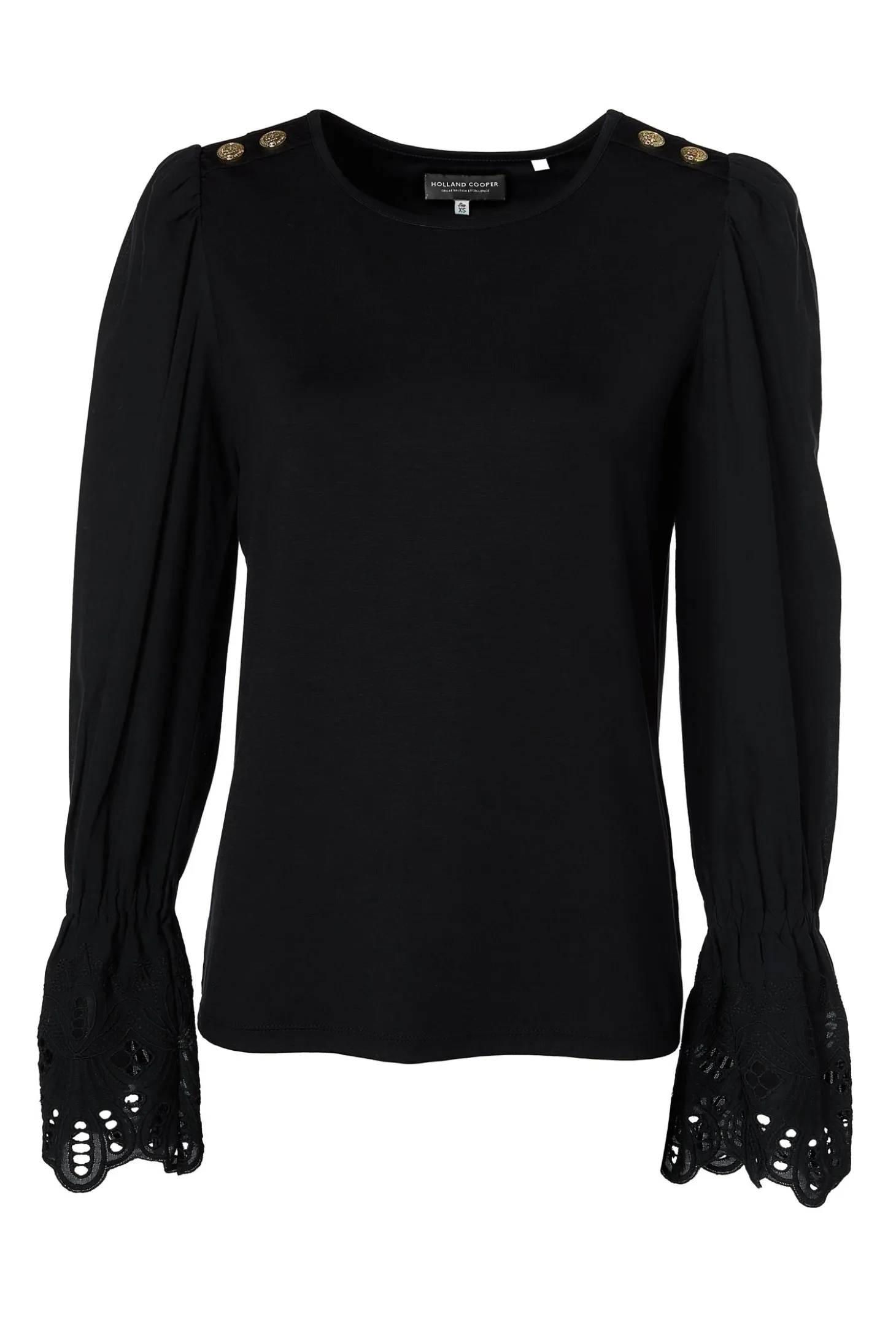 Francesca Jersey Blouse (Black)