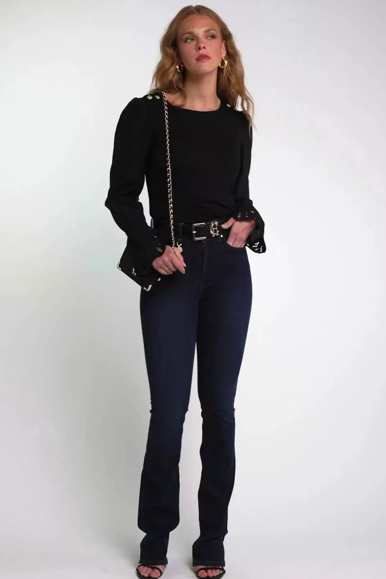 Francesca Jersey Blouse (Black)