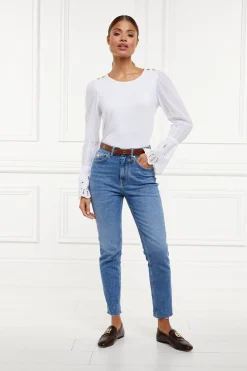 Francesca Jersey Blouse (White)