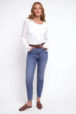 Francesca Jersey Blouse (White)