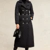 Full Length Enstone Quilted Trench Coat (Black)
