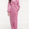 Full Length Marlborough Trench Coat (Hot Pink Large Scale Houndstooth)
