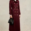 Full Length Marlborough Trench Coat (Red Houndstooth)