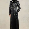 Full Length Marlborough Trench Coat (Valencia Leather Black)
