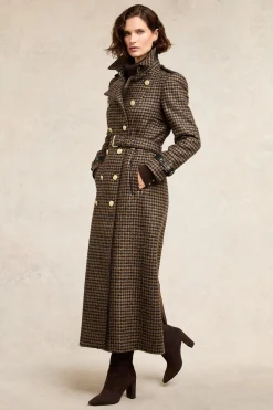 Full Length Marlborough Trench Coat (Chocolate Houndstooth)