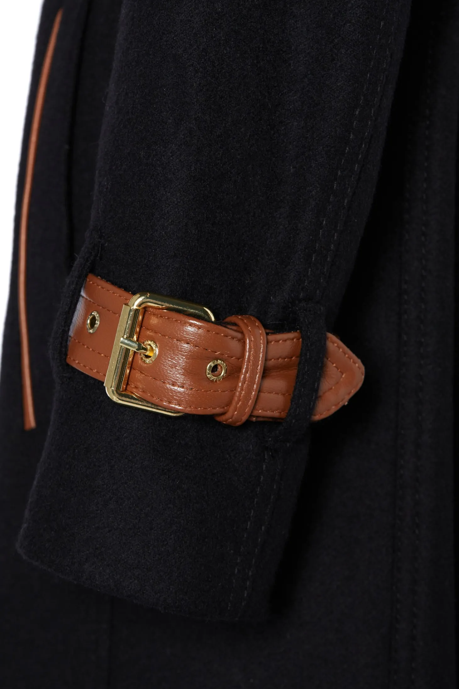 Full Length Marlborough Trench Coat (Soft Black Tan)