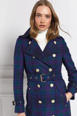 Full Length Marlborough Trench Coat (Heather Tartan)