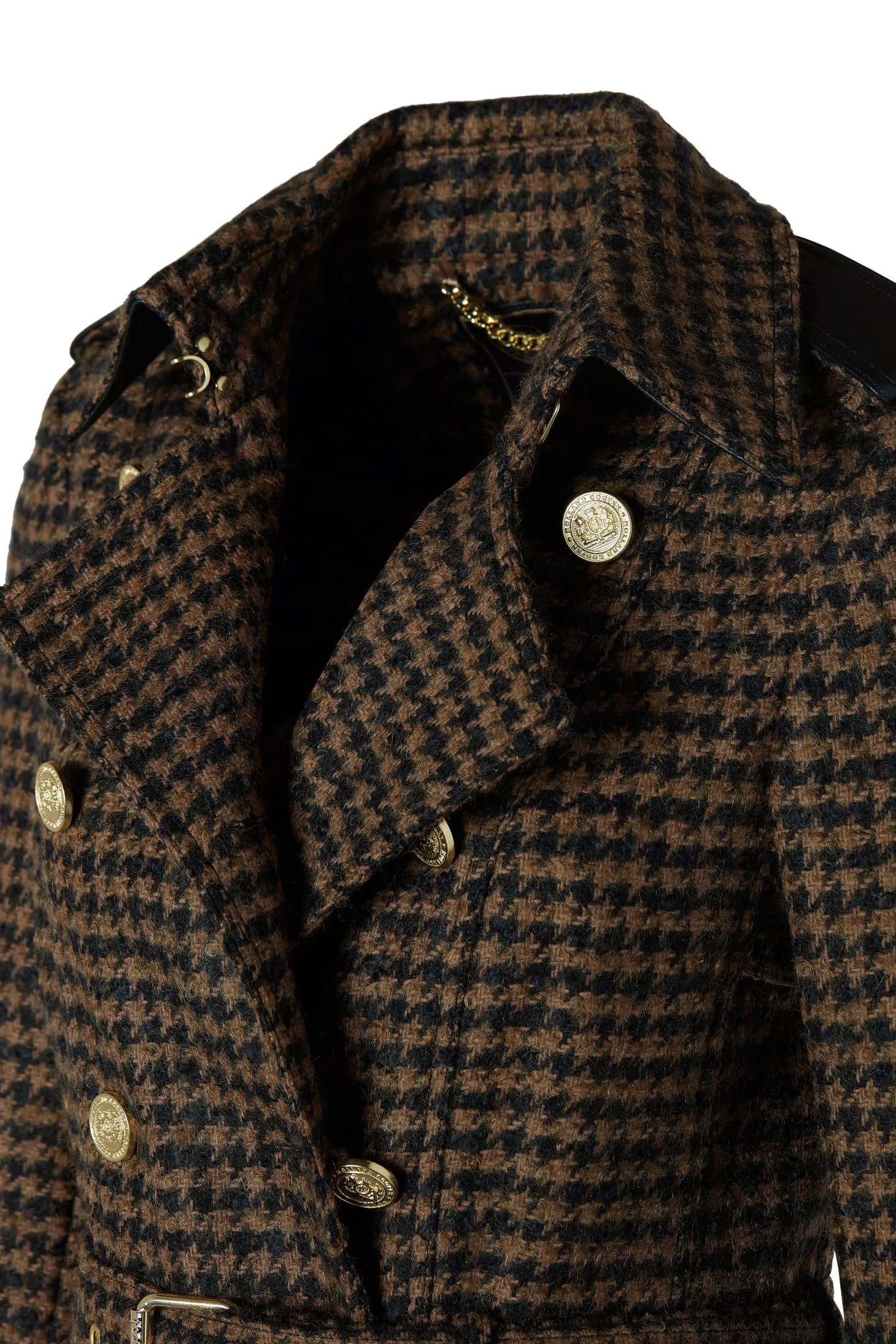 Full Length Marlborough Trench Coat (Chocolate Houndstooth)