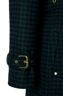 Full Length Marlborough Trench Coat (Emerald Houndstooth)