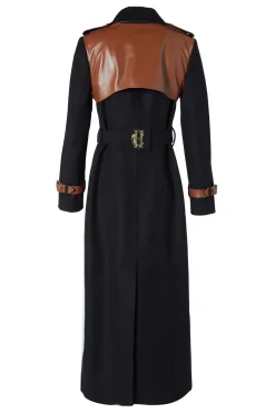 Full Length Marlborough Trench Coat (Soft Black Tan)
