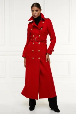 Full Length Marlborough Trench Coat (Red Barathea)