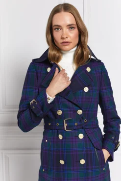 Full Length Marlborough Trench Coat (Heather Tartan)