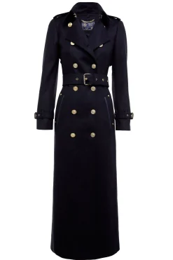 Full Length Marlborough Trench Coat (Soft Navy)