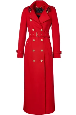 Full Length Marlborough Trench Coat (Red Barathea)