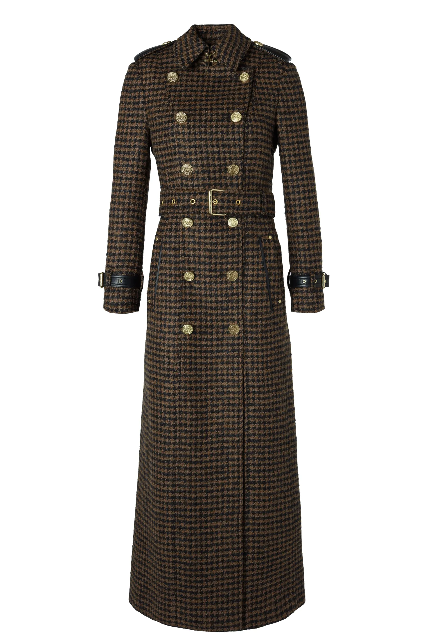 Full Length Marlborough Trench Coat (Chocolate Houndstooth)