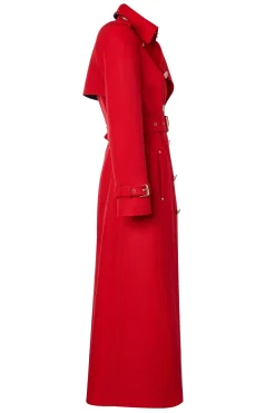 Full Length Marlborough Trench Coat (Red Barathea)