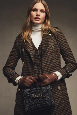 Full Length Marlborough Trench Coat (Chocolate Houndstooth)