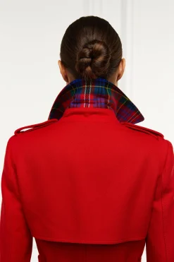 Full Length Marlborough Trench Coat (Red Barathea)