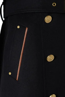 Full Length Marlborough Trench Coat (Soft Black Tan)
