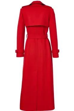 Full Length Marlborough Trench Coat (Red Barathea)