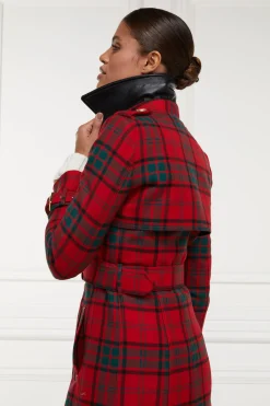 Full Length Marlborough Trench Coat (Red Tartan)