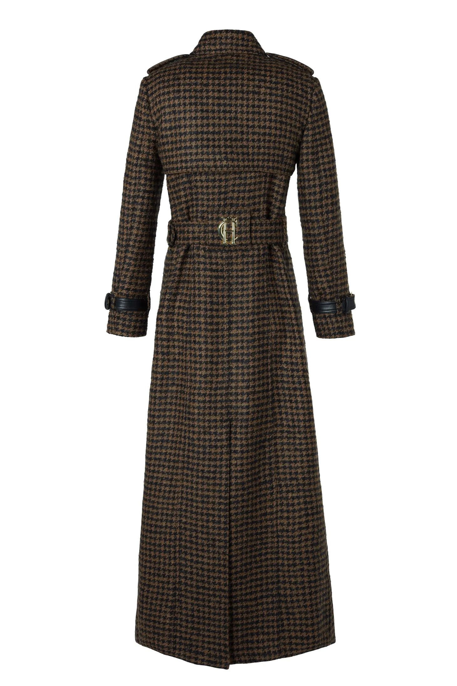 Full Length Marlborough Trench Coat (Chocolate Houndstooth)