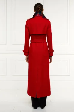 Full Length Marlborough Trench Coat (Red Barathea)