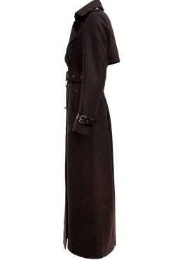Full Length Marlborough Trench Coat (Chocolate Herringbone)