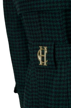 Full Length Marlborough Trench Coat (Emerald Houndstooth)