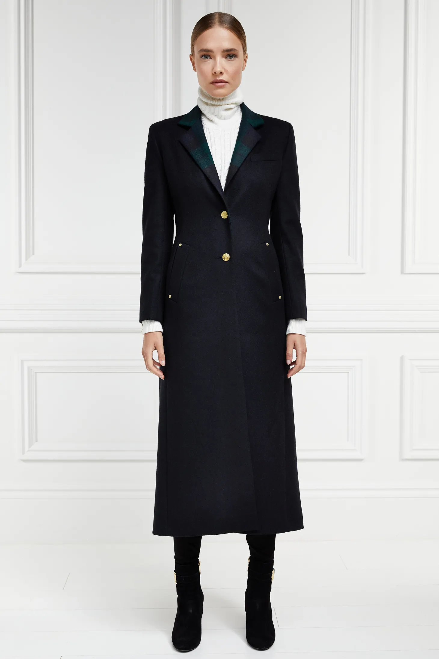 Full Length Regency Coat (Soft Navy Blackwatch)