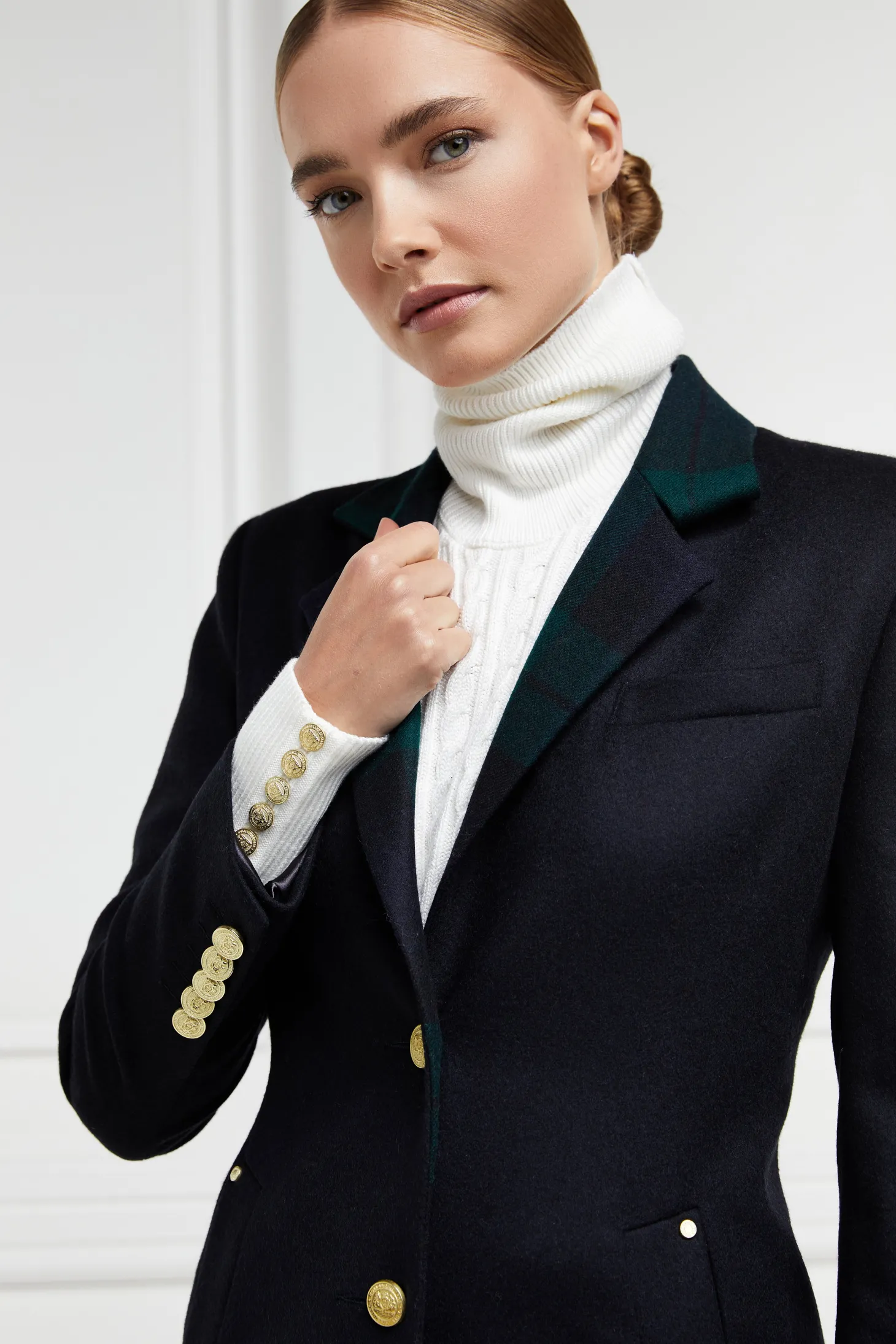 Full Length Regency Coat (Soft Navy Blackwatch)