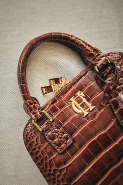 Grovesnor Tote Bag (Dark Tan Croc)