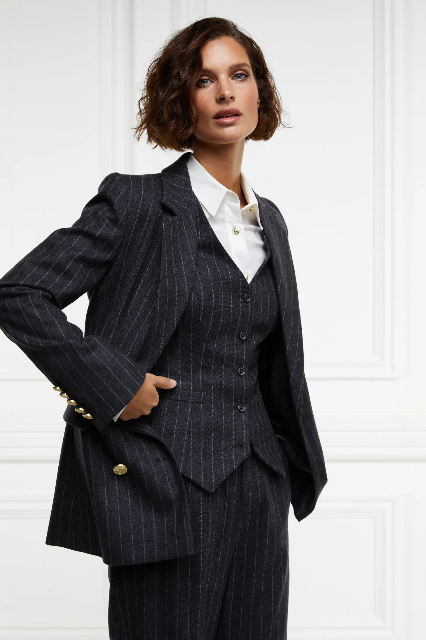 Hampton Waistcoat (Charcoal Pinstripe)