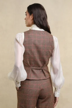 Hampton Waistcoat (Clarence Check Merlot)