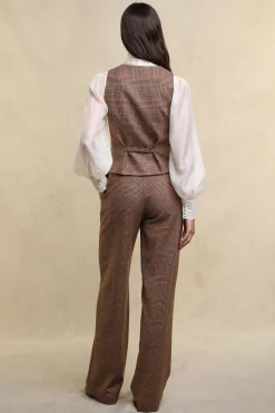 Hampton Waistcoat (Clarence Check Merlot)