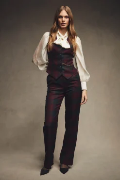 Hampton Waistcoat (Mulberry Tartan)