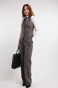 Hampton Waistcoat (Soft Grey Pinstripe)