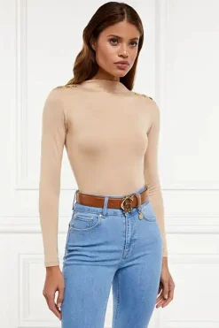 Harper Long Sleeve Bodysuit (Light Camel)