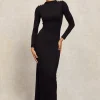 Harper Long Sleeve Maxi Dress (Black)
