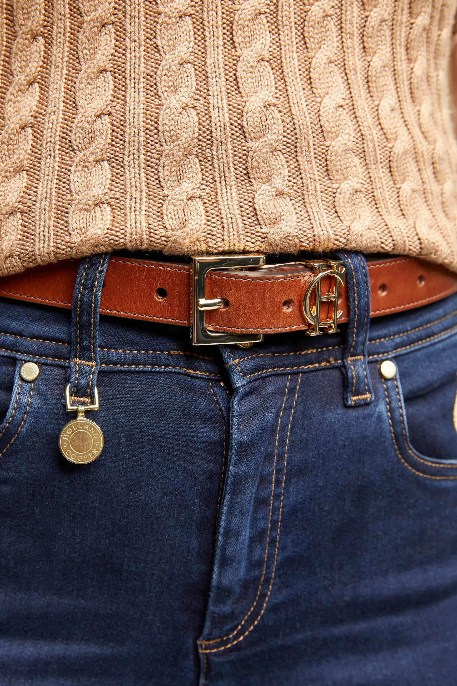 HC Slim Logo Belt (Tan)