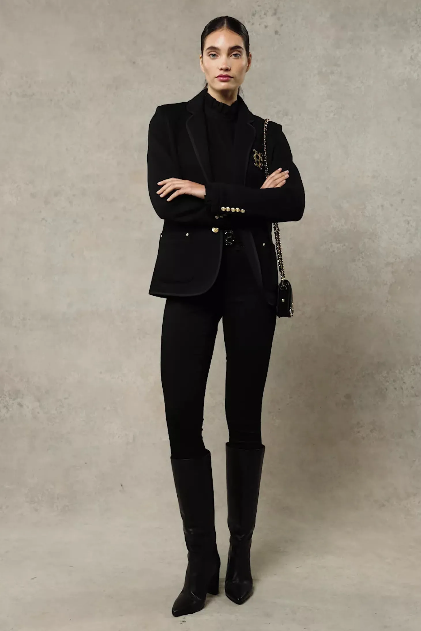 Henley Blazer (Black Black)